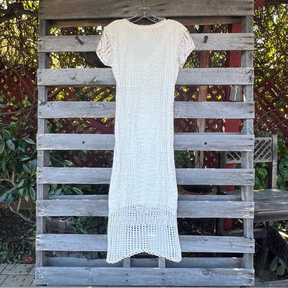 Vintage Y2K by Papillon Crochet Knit Boho Midi Dress - Picture 8 of 9